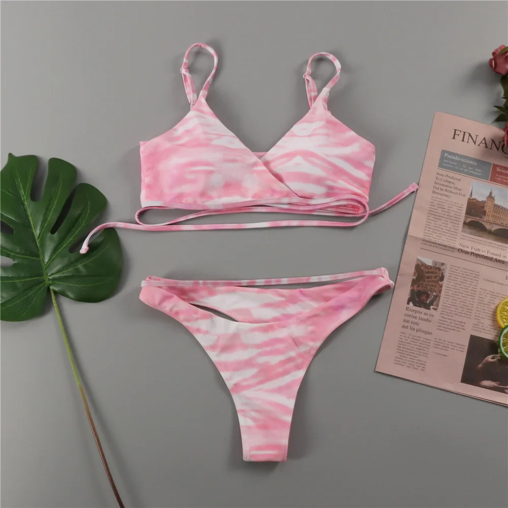 2022 Ins Sexy Ladies Print Bandage Bikini Women Swimwear Manufacturers Bikinis Woman Swimwear