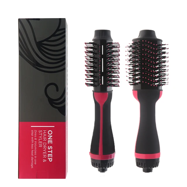 Professional Salon 1200w Hot Hair Brush With Straighten Extension 360 Degree Swivel Power Cord