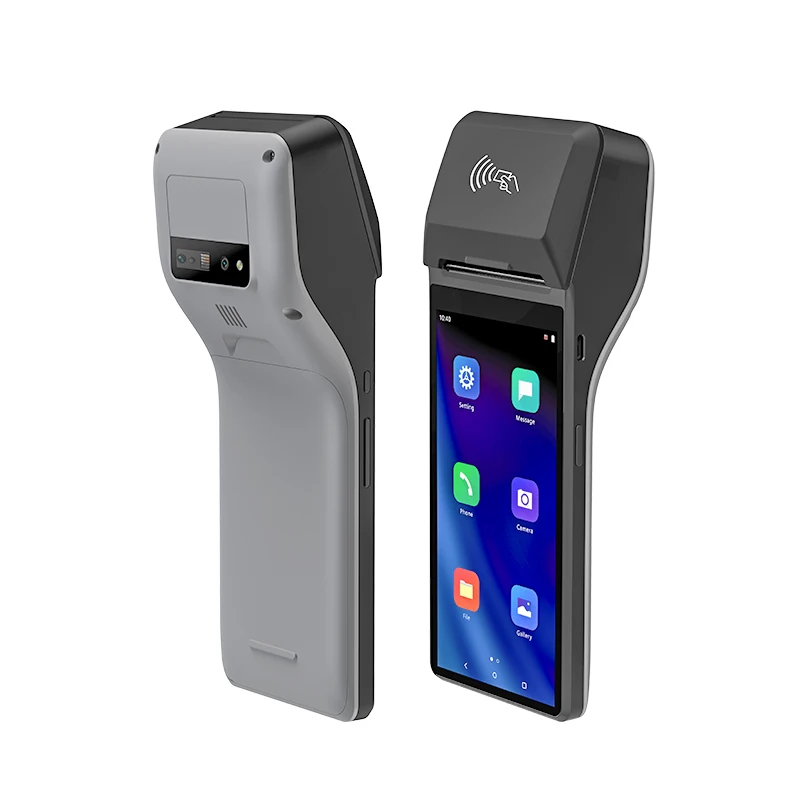 Factory OEM Android 11 Touch Screen Handheld Pos with Thermal Printer Fingerprint NFC Mobile Hardware QR Code Scanner