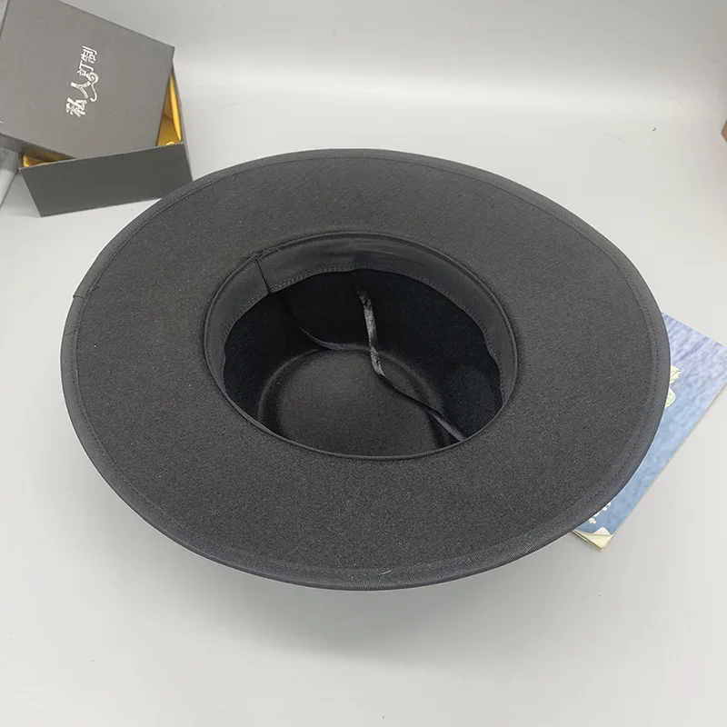 Hot Sale New Trend High Quality Big Flat Wide Brim wholesale wool felt 2023 Whomen Fedora Hats with Matching Ribbon Bow