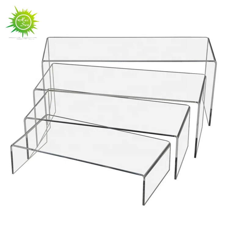 U-shaped Counter Top Acrylic Shelf Risers Display Riser Stands for Toys Bag Shoe Cosmetics