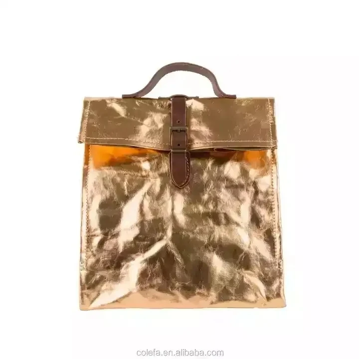 Good price personalized portable large brown washable kraft paper food lunch cooler bag ice pack lunch box insulation