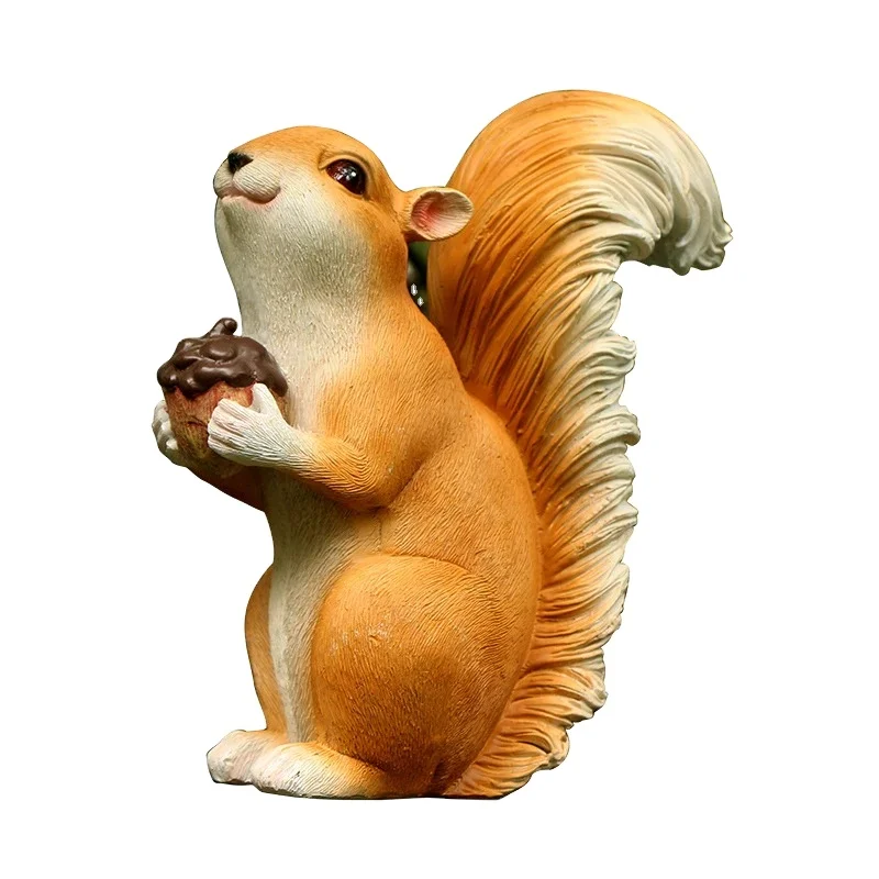 Custom Realistic Squirrel Figurine Garden Animal Statue Life Size Animal Figure