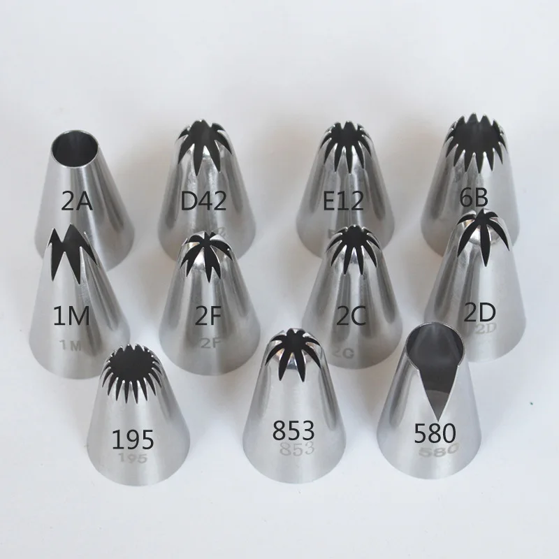 Hot sale 304 stainless steel pastry nozzles butter cookies pastry nozzles seamless bakeware tools