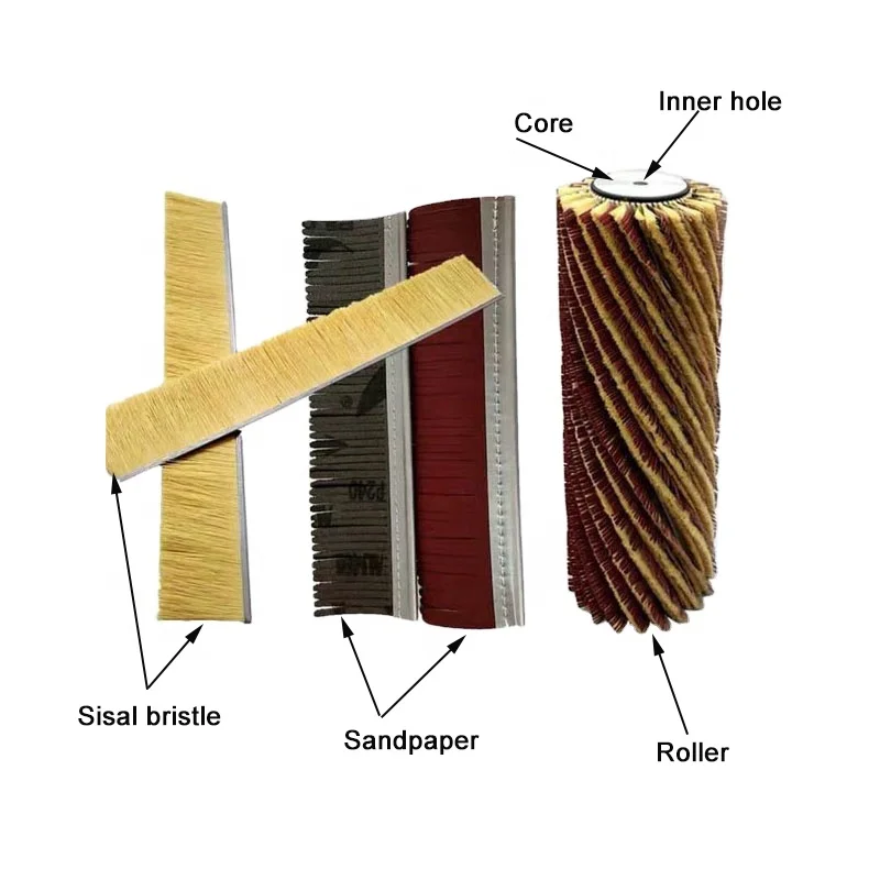 Tampico fiber sander paper sisal roller polish brush for machine polishing