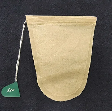 Creative Brown Trapezoid Shape Flavor Food Grade Paper Tea Filter Bag with Strings and Your Own Custom Tags