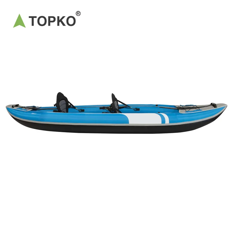 TOPKO buy cheap 3-4 person pvc inflatable surfing fishing kayak pedal folding rowing canoe boats for bulk sale