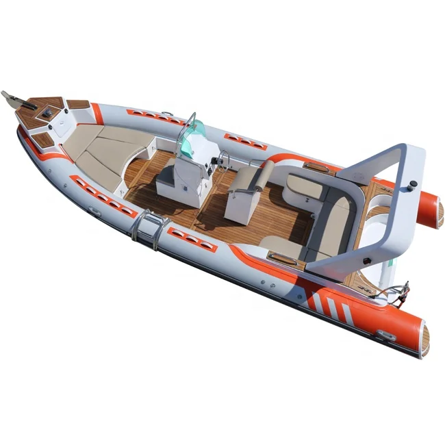 CE 25ft RIB760 Luxury Yacht Sport RIB Boat RIB Fishing Hypalon Inflatable Boat with Outboard Motors