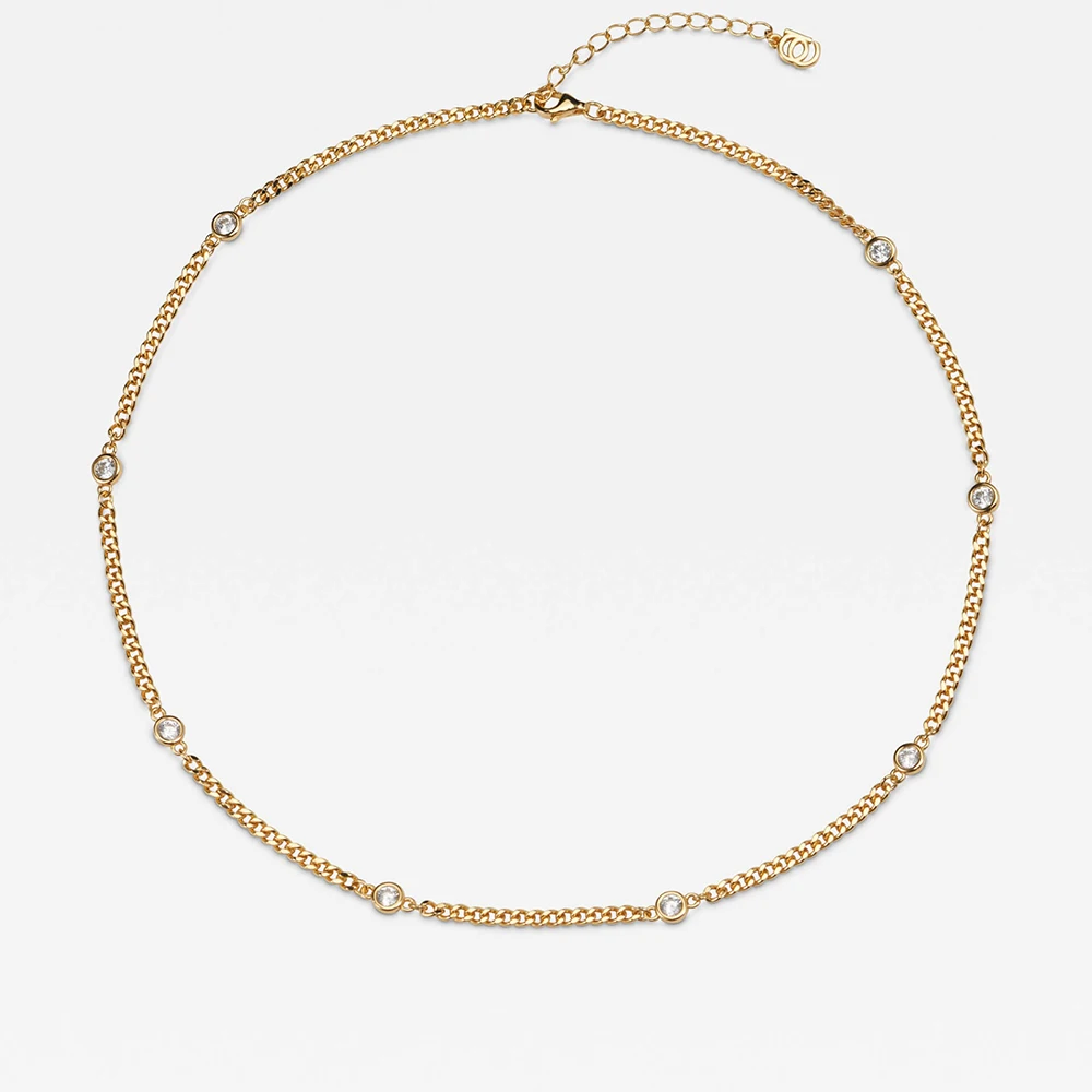 Alibaba Express 925 Sterling Silver 18k Gold Plated Jewelry beaded necklace zirconia necklace luxury necklace women For Women