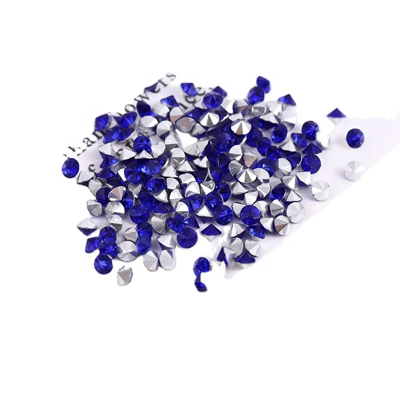 Оптовая продажа, блестящие стеклянные бусины с двойным острым горным хрусталем