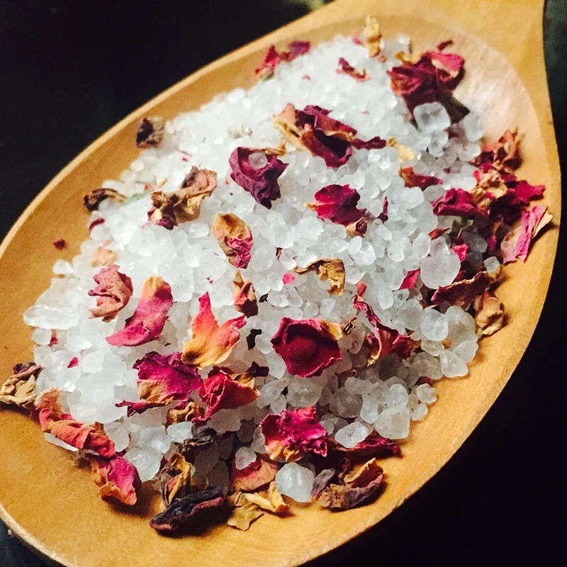 OEM Private Label  Floral Scent Bath Soak Himalayan Badesalz Bath Epsom Sea Salt Spa Body and Foot Bath Salts