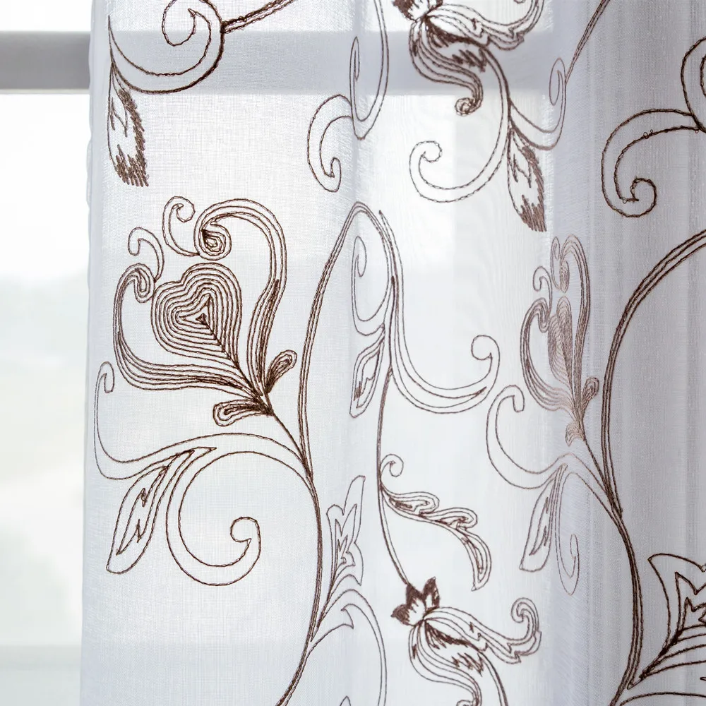 High Quality Newest Design Customized Embroidery Curtain Cheap Price Turkish Sheer Curtains For Windows