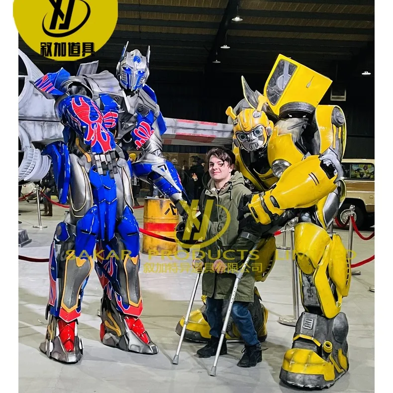 2.7m Bum blebe Adults Bumblebe Helmet LED Robot Costume Optimus Prime Bumblebe
