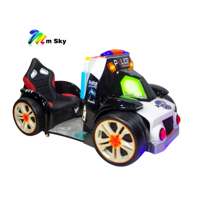 Eye-Catching Kids 3D Video Racing Games Machine Coin-Operated Police Car Ride for Shopping Malls Amusement Parks Kiddie Rides