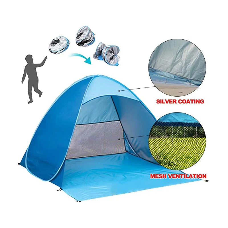 
China Portable outdoor Sun protection Automatic pop up Beach Tents family 