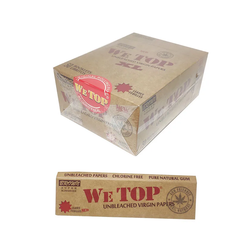 WE TOP rolling smoking tobacco cigarette papers wetop brown paper XL king size slim