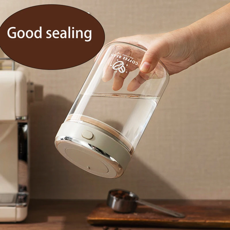 Home Use Multifunctional Coffee Survice Glass Coffee Bean Container with Waking Bean Function 1100ml