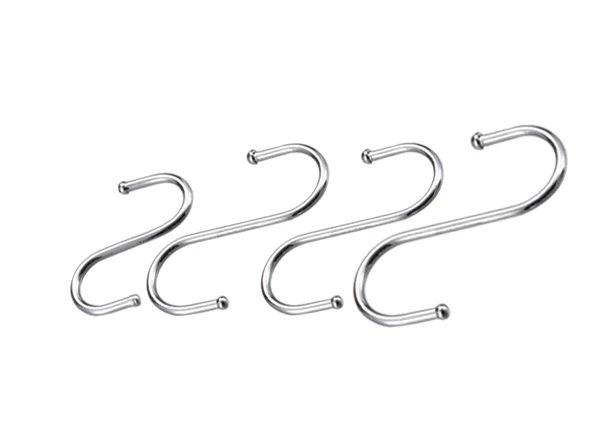 S Hooks Stainless Steel S Shaped Hooks for Hanging Mixed Size Heavy Duty Multifunctional S Hanger Hooks for Kitchen, Bedroom, Ba