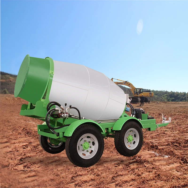 Mobile Concrete Mixer Tank Diesel Engine Bulk Cement Tanker Semi Trailer
