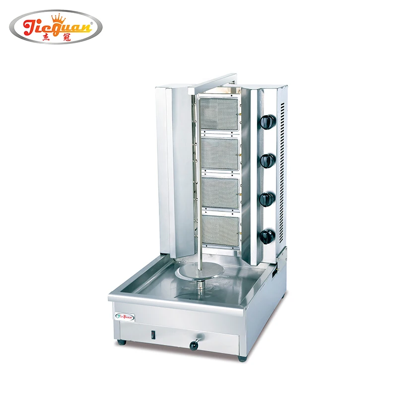 Grace Stainless steel 4 Burners Middle East Gas Chicken Meat Barbecue Rotary Doner Kebab Grill Shawarma Machine