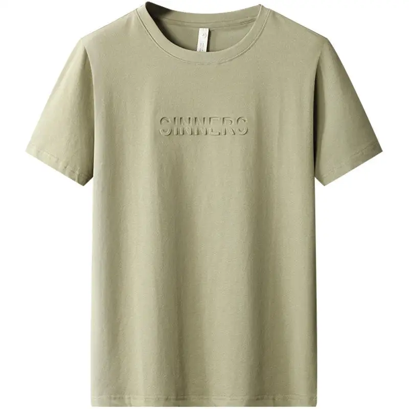 Wholesale OEM Custom Brand Fashion Tee 100% Cotton Men Oversize Plain Graphic 3D Embossed T Shirt