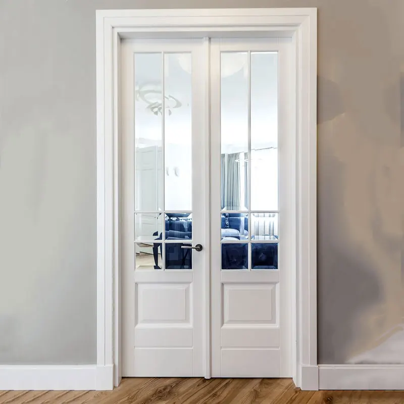 Custom home Interior bathroom frosted glass doors Modern style Apartment kitchen High quality frosted glass solid wood doors