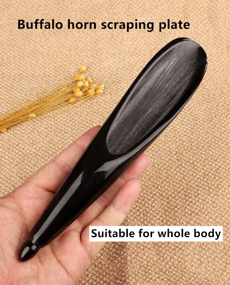 20CM buffalo horn scraping plate guasha board Scrapes the skin the board scraping therapy