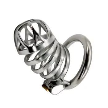 FRRK cock cage 304 stainless steel male chastity cage for men lock penis bird cage bondage sex toys