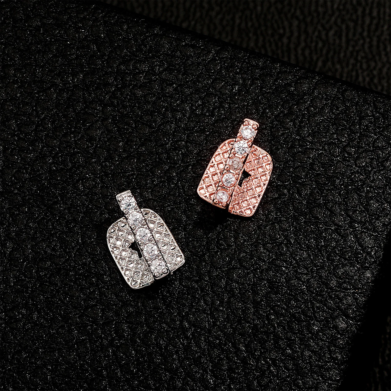 New HIPHOP Grillz Silver Gold Plated Set Plain Rhinestone Rose Gold Silver Teeth Grillz