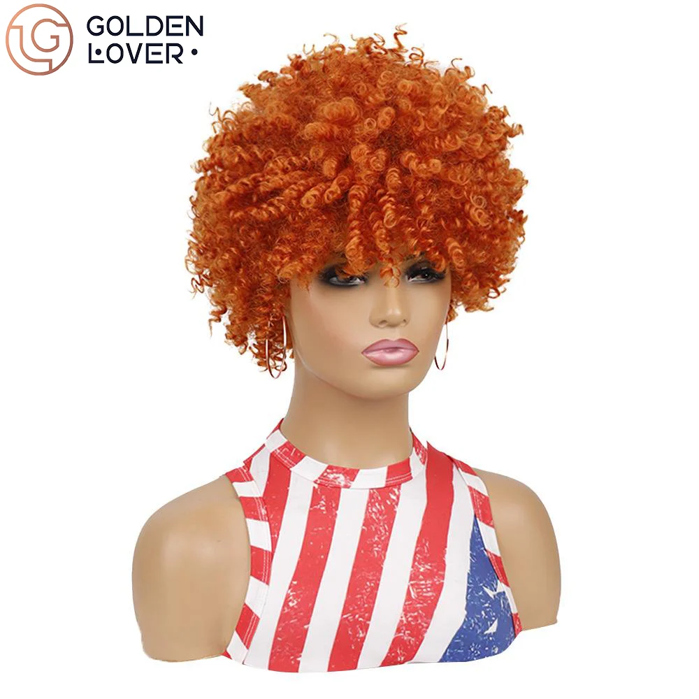 Afro-kinky curly Pixie Cut Wig Human Hair Bob Full Machine Made Pixie Cut Wig  Short Ombre Bob Curly For Women DHL VIP