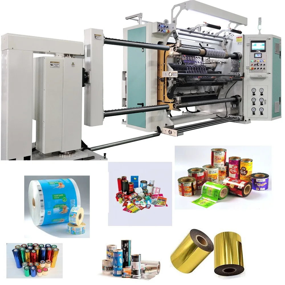 Stock available New Generation Customized PVC/BOPP/OPS/OPP Printed Film Slitting Rewinding Machine With Auto Unloading Frame