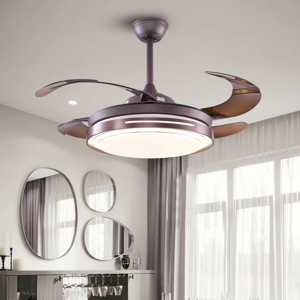 Breezelux  dining room ceiling fan lamp retractable fan lamp modern simple household ultra-thin LED ceiling lamp
