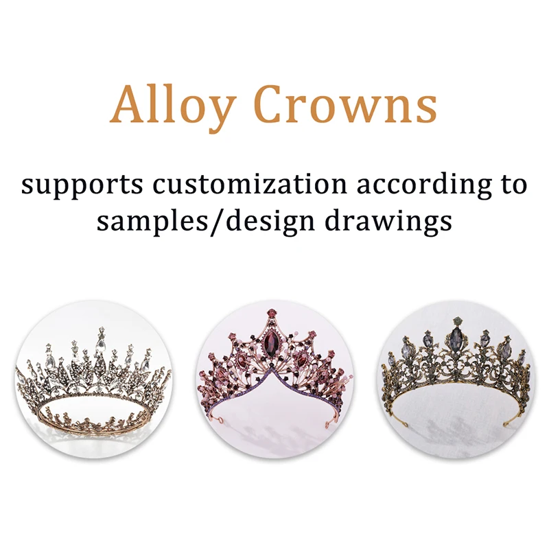 Accept ODM OEM Baroque Crowns For Queens  Luxury Rhinestone Bridal Accessoris Couronne Diadems Crystal Tiara Wedding Head Piece