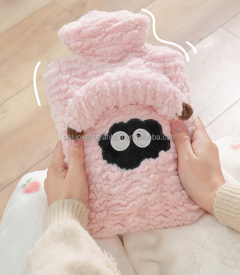 Cartoon Plush Removable Washable Installation Water Filling Hot Water Bottle Super Cute Animal Water Bag