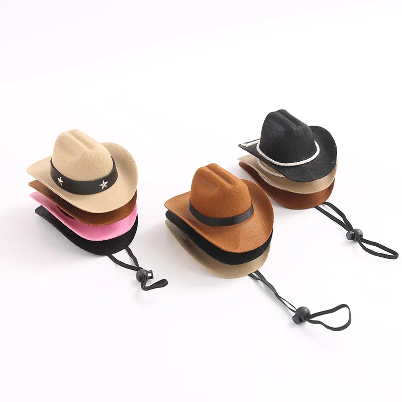 Pet Hat Dog Cat Western Cowboy Hat Halloween Pet Universal Funny Retro Photo Prop Dog Accessories Doll Decoration