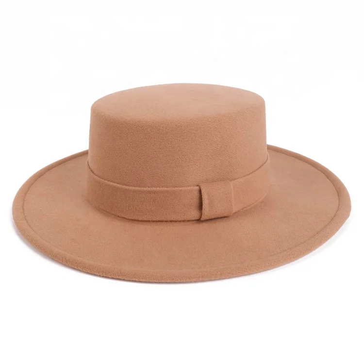 2021 Wholesale Custom Logo Spring Designer Women Men Unisex Solid Spring Wide Brim Felt Fedora Hats for Adults