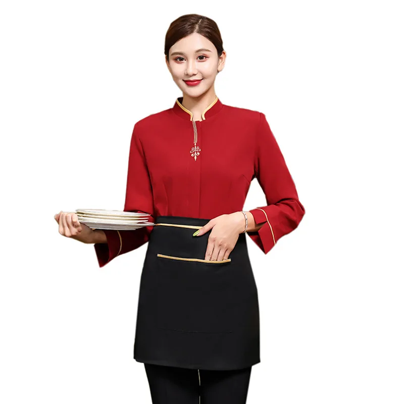 Custom Hotel Cleaner Uniforms Staff Shirt Apron Work Suit Sets Unisex Nanny Housekeeping Cleaning Clothes