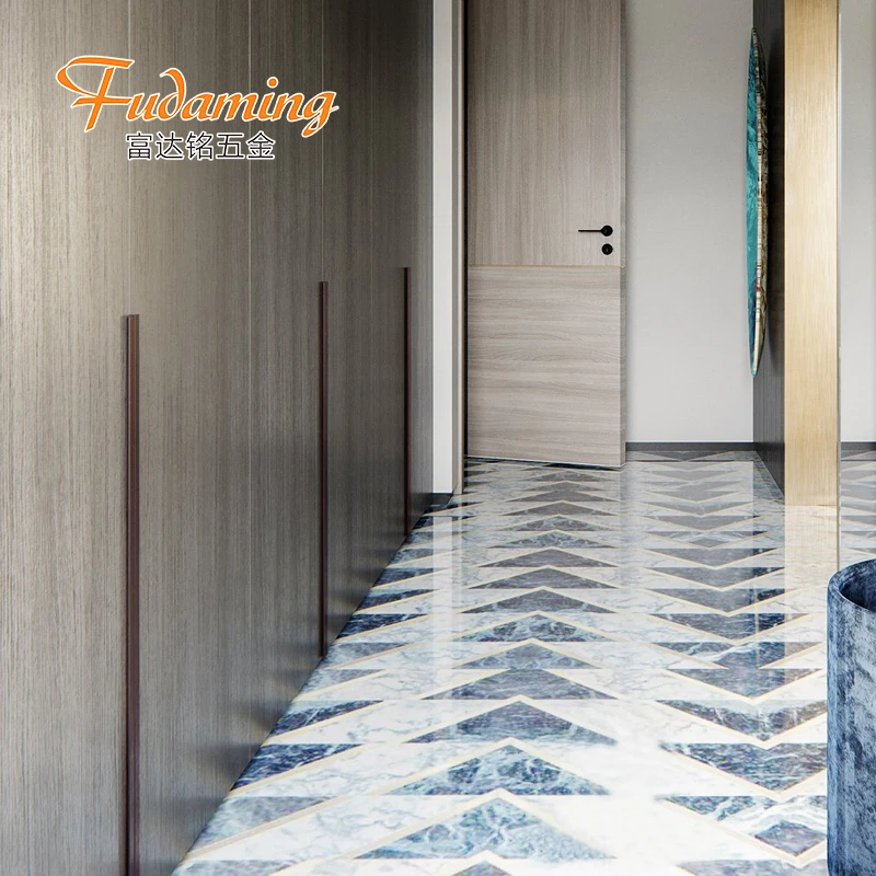 Black and golden  invisible punch free long handle for cabinet wardrobe and closet door