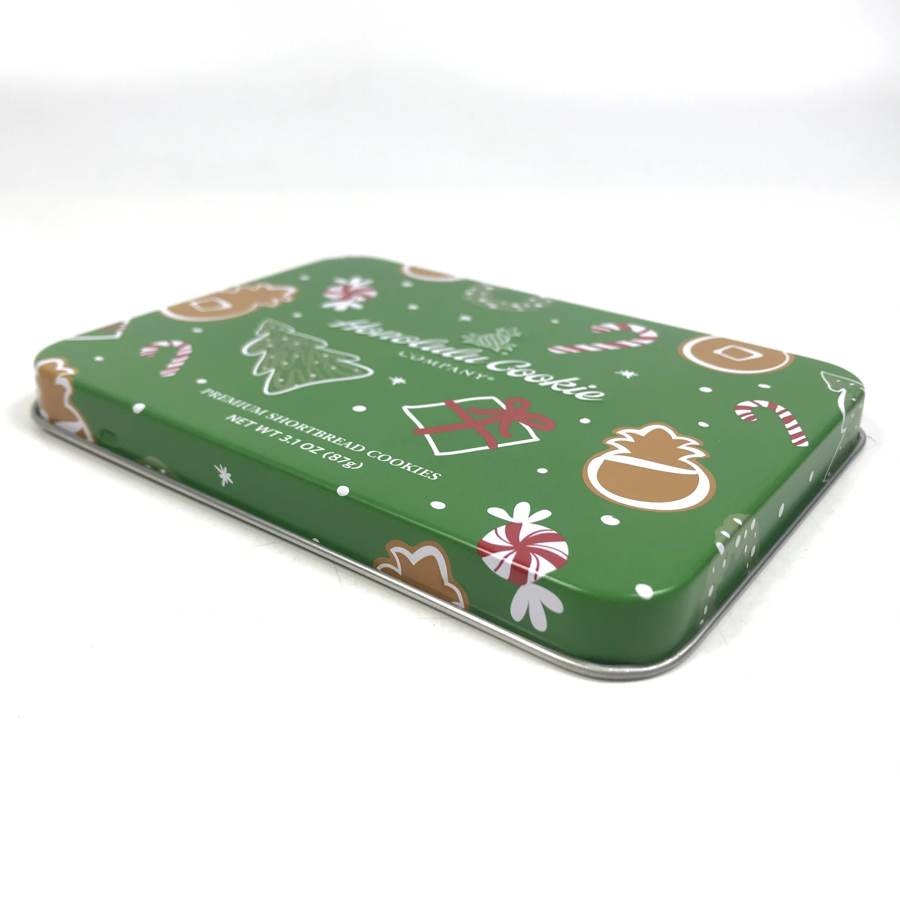 Empty round food grade candy chocolate packaging metal tin can printed christmas small round cookie tin boxes with lids