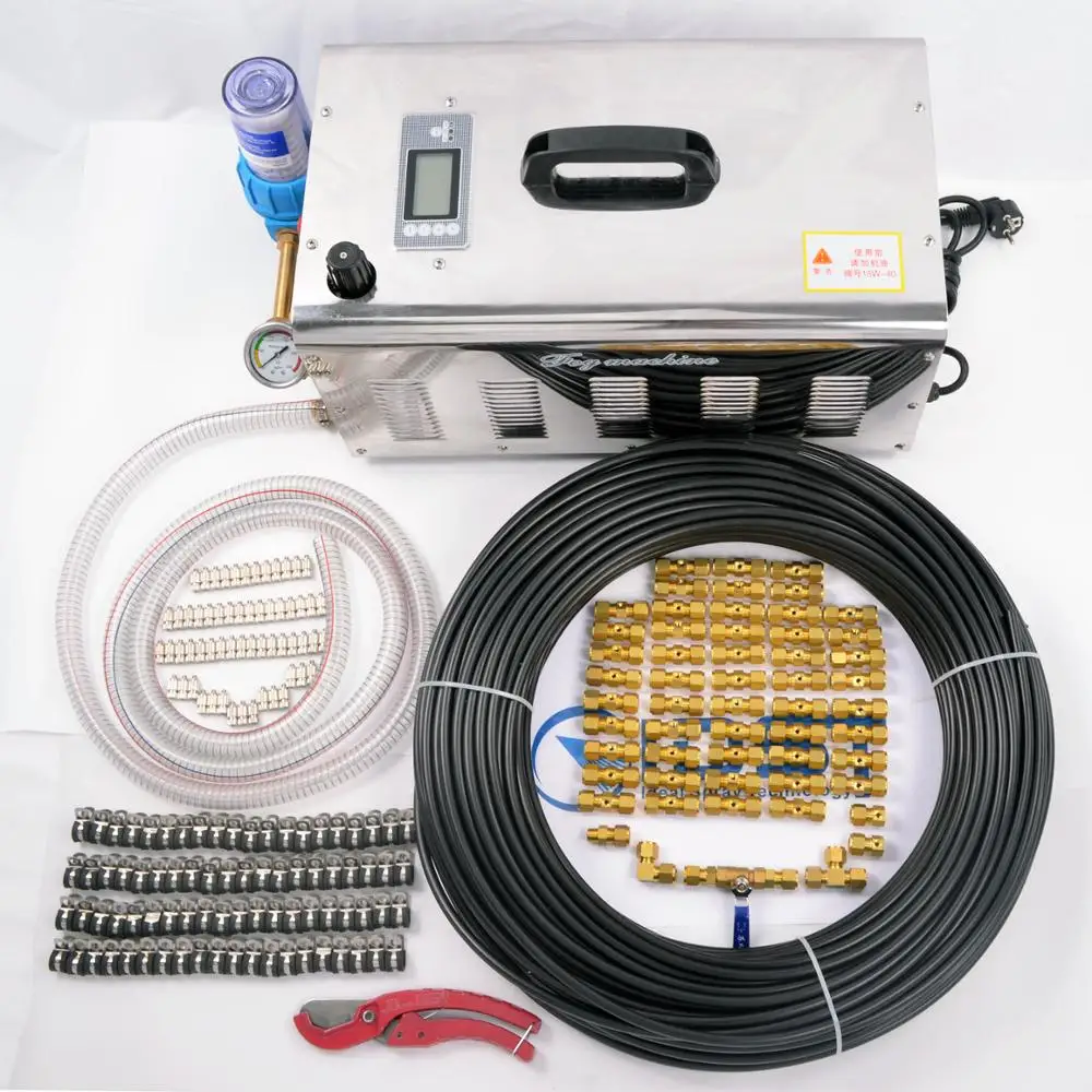 
1000PSI high pressure fog machine spray water misting system for restaurant greenhouse mushroom house outdoor poultry cooling 