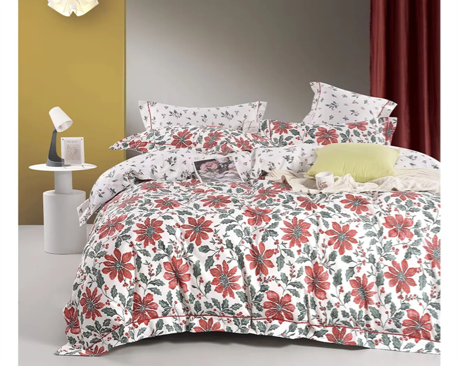 Floral Duvet Comforter Cover Bedding Set King Size-cotton Print Lightweight Elegant Aesthetic Microfiber Bedcovern Resistant