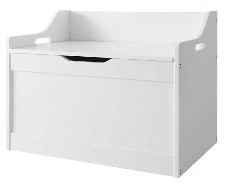 
white custom mdf children wooden kids toy storage box 
