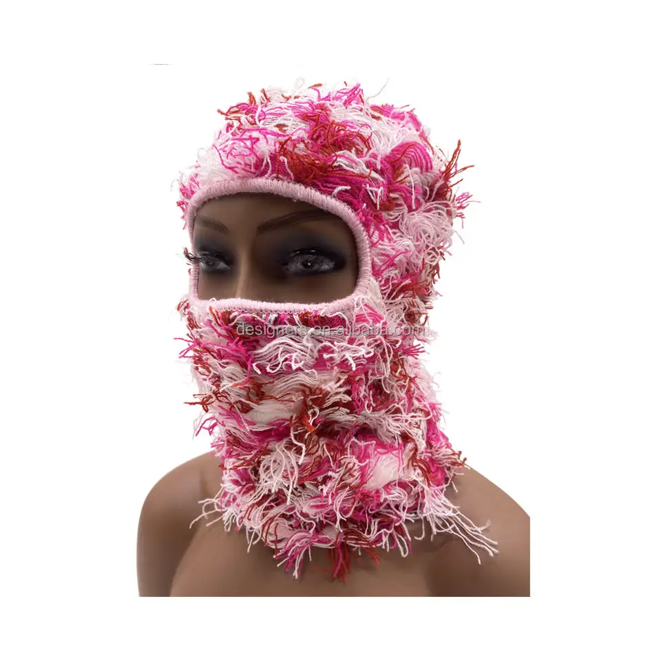 Wholesale knitted balaclava face Knit full face mask cover one hole design balaclava ski mask
