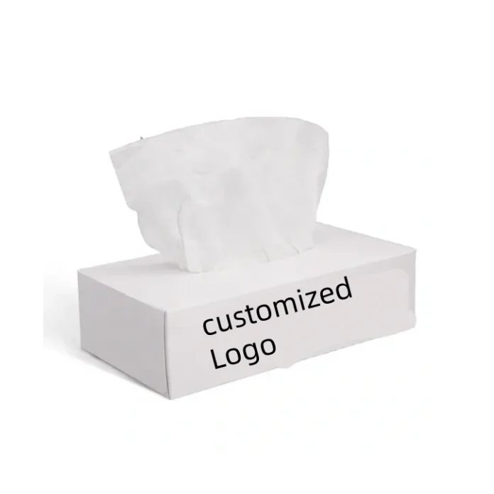 Virgin Wood Pulp Facial Tissue Box Soft 2-3 PLY Absorbent Bamboo and Recycled Pulp for Home Use