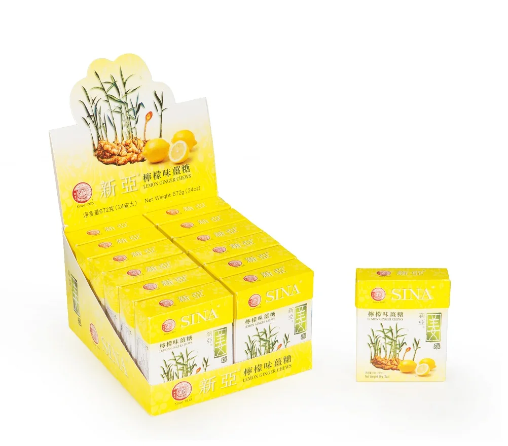 SINA 60g Lemon Ginger Candy/Gingerbon from Indonesia with Halal Kosher Vegan