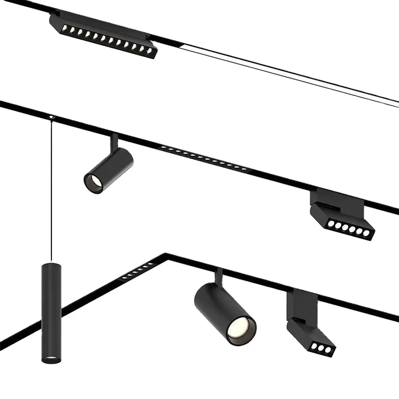 DC48V Dimmable Magnetic LED Track Light Commercial Adjustable Linear Lighting
