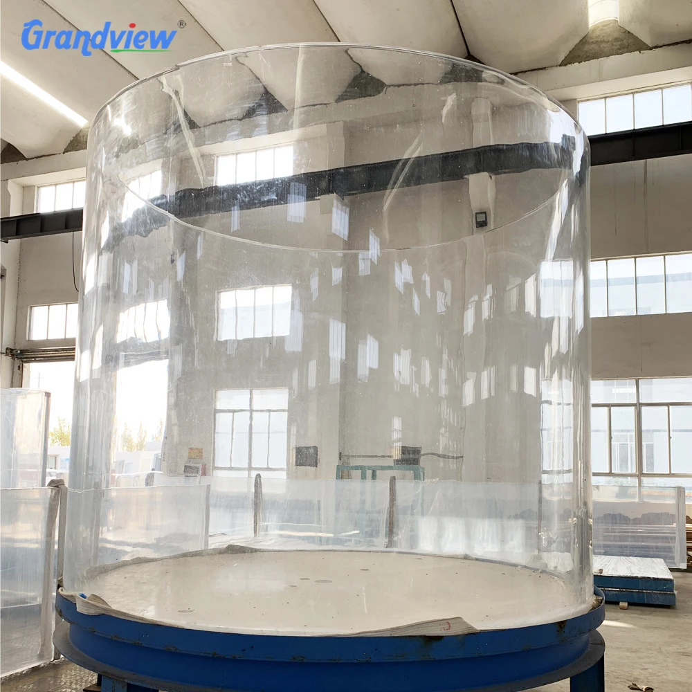 Grandview Custom Acrylic tank Aquarium ultra clear glass cylinder round aquarium semi-circle HD glass fish tank