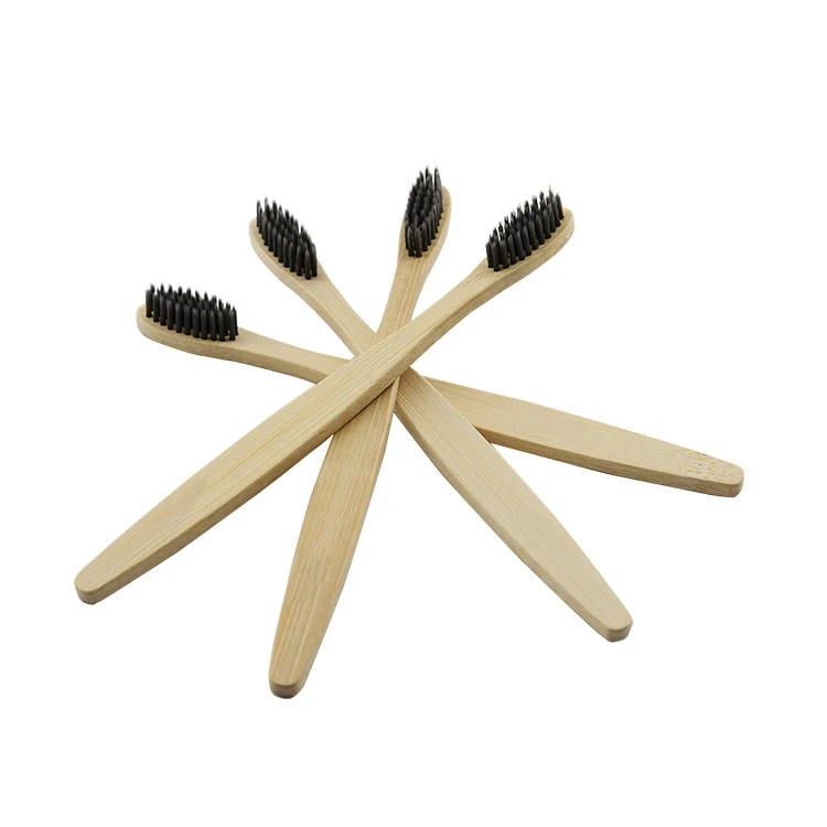 4 pcs eco friendly manufacturers usa exported bamboozled charcoal bamboo toothbrush with natural bristles