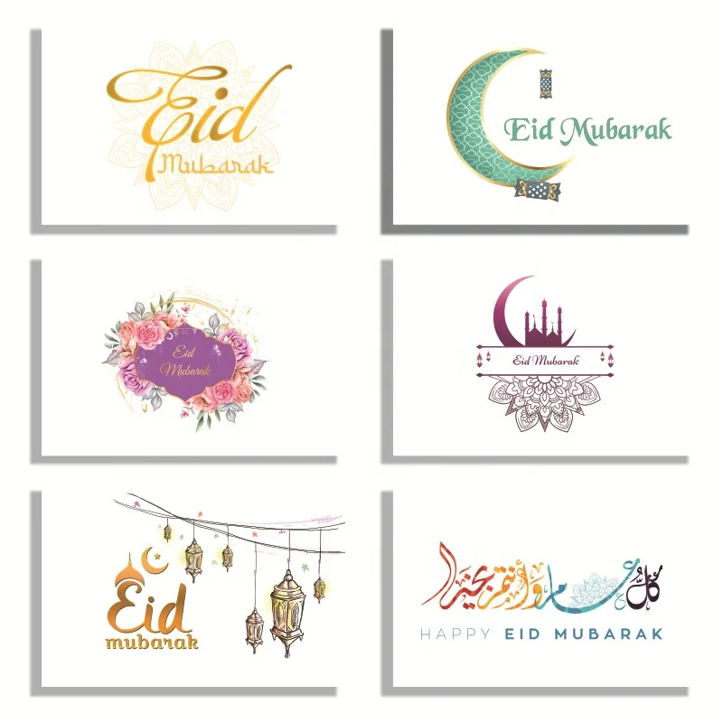 New 2022 Muslim Decorative Table Card with Envelope Eid Accessories Ramadan Name Card Set Eid Mubarak Gift Card