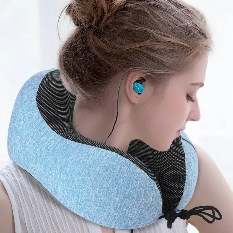 Low-Priced Airplane Neck Memory Foam Support Pillow U-Shaped Washable for Traveling Office Baby Car Camping